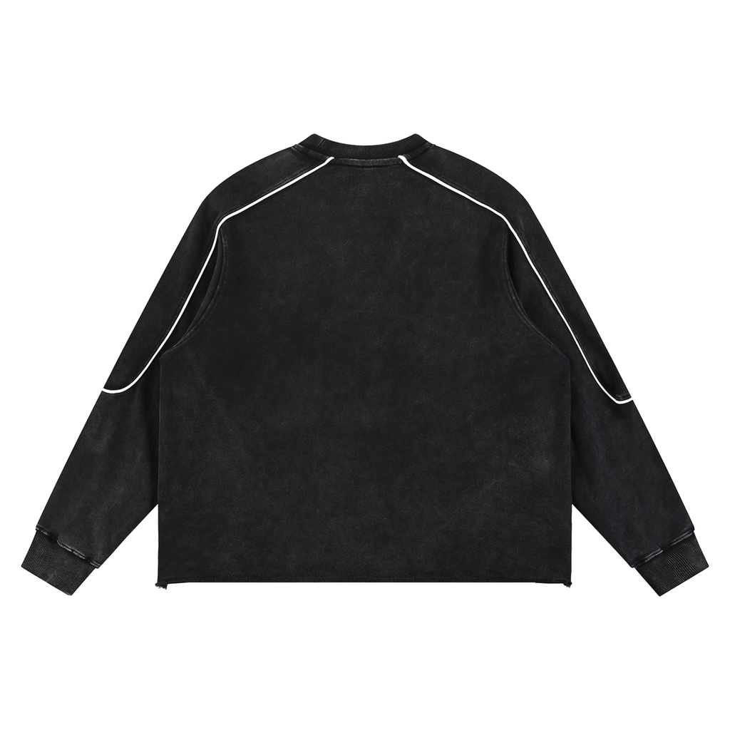 BB Unisex Mineral Wash Piping Raw Hem Sweatshirt