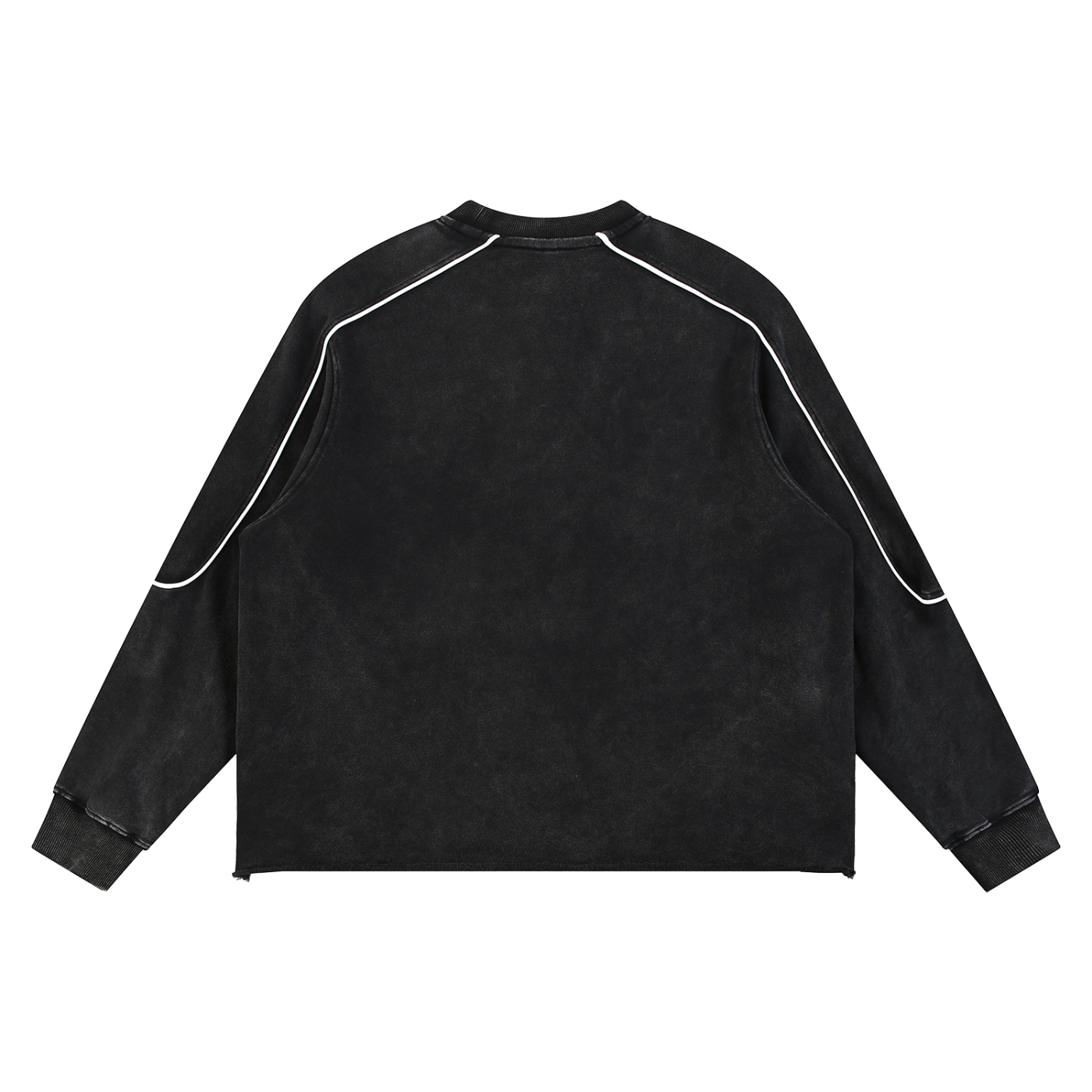 BB Unisex Mineral Wash Piping Raw Hem Sweatshirt