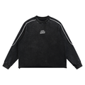 BB Unisex Mineral Wash Piping Raw Hem Sweatshirt