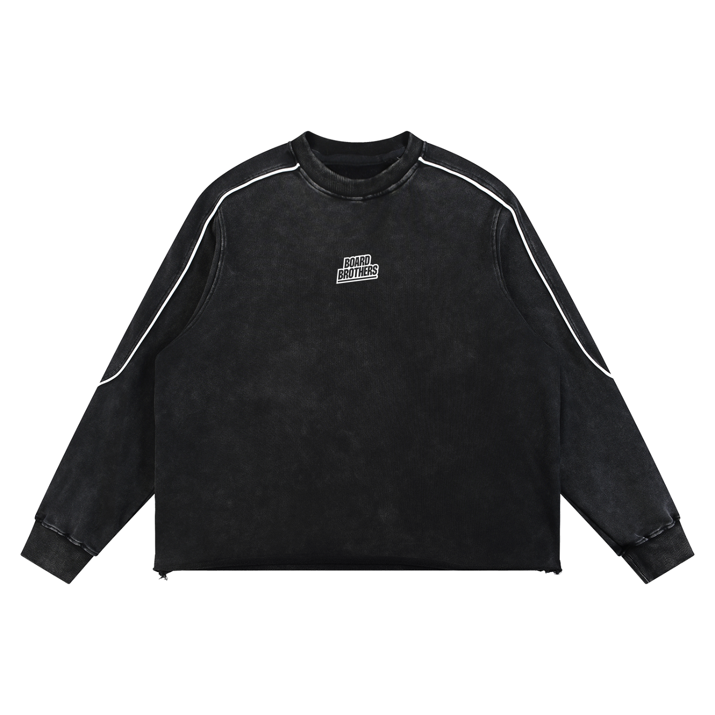 BB Unisex Mineral Wash Piping Raw Hem Sweatshirt