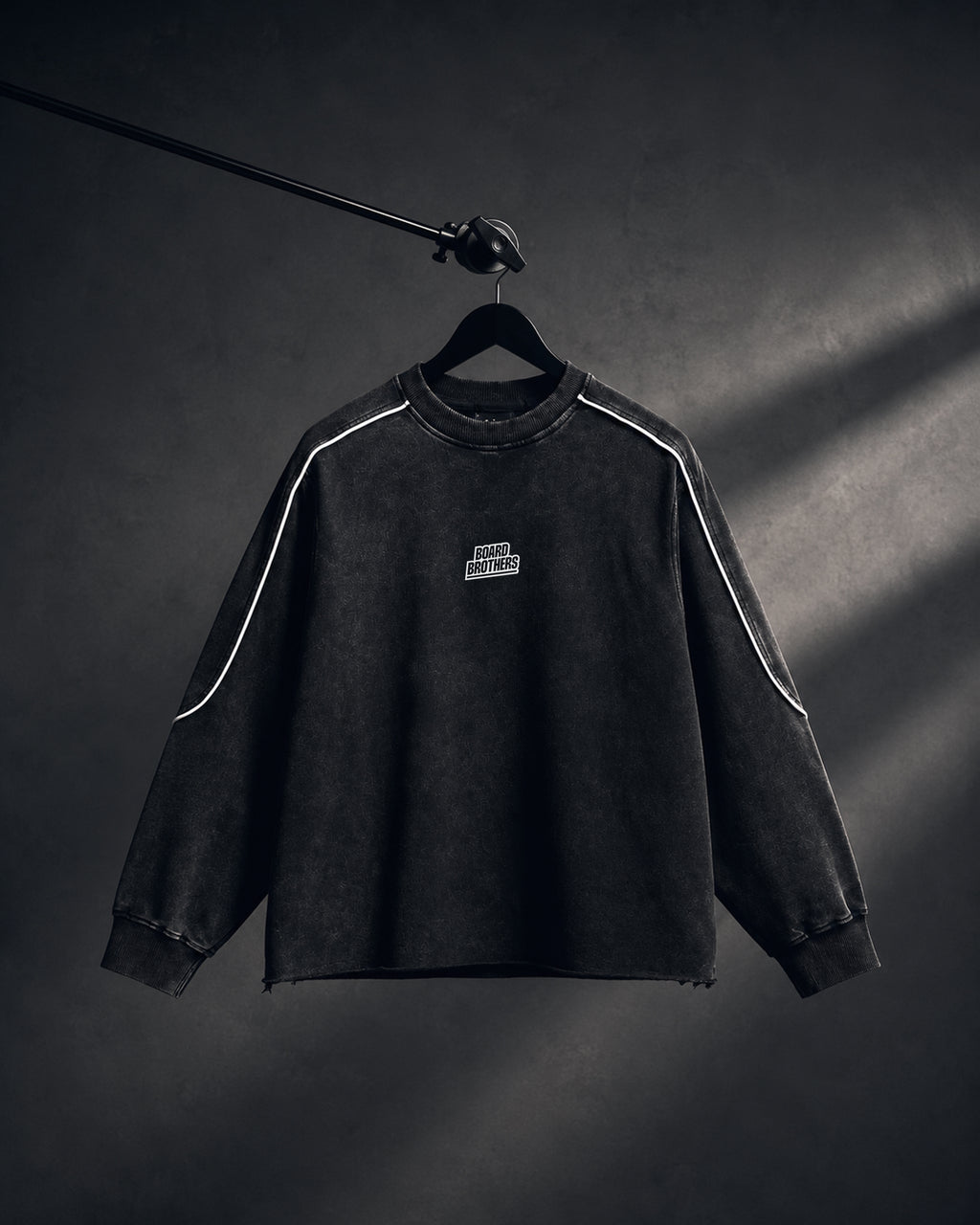 BB Unisex Mineral Wash Piping Raw Hem Sweatshirt