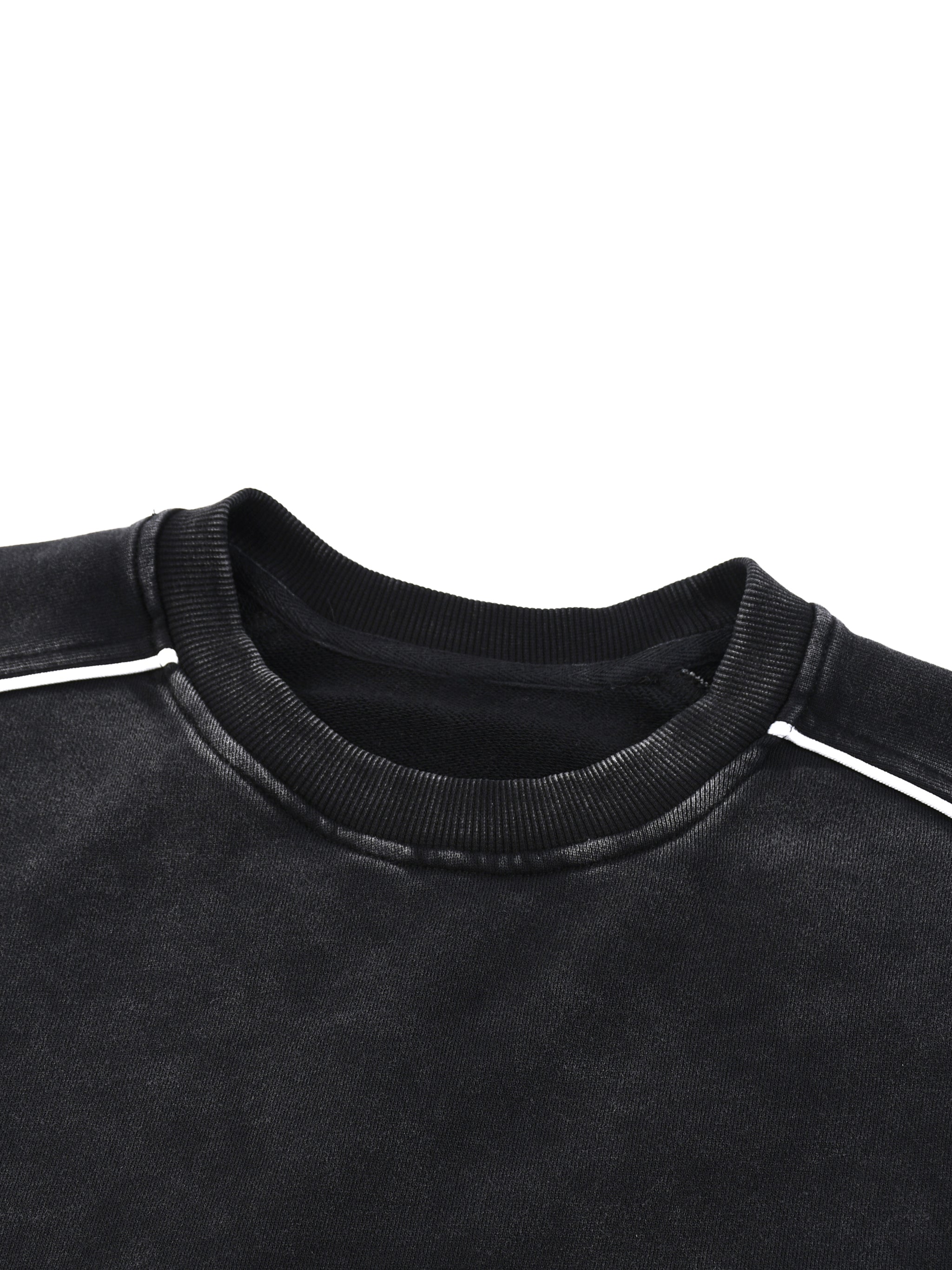 BB Unisex Mineral Wash Piping Raw Hem Sweatshirt